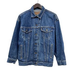 Levi's Orange Tab 80s 90s Women's Size M Denim Trucker Jean Biker Jacket USA guc